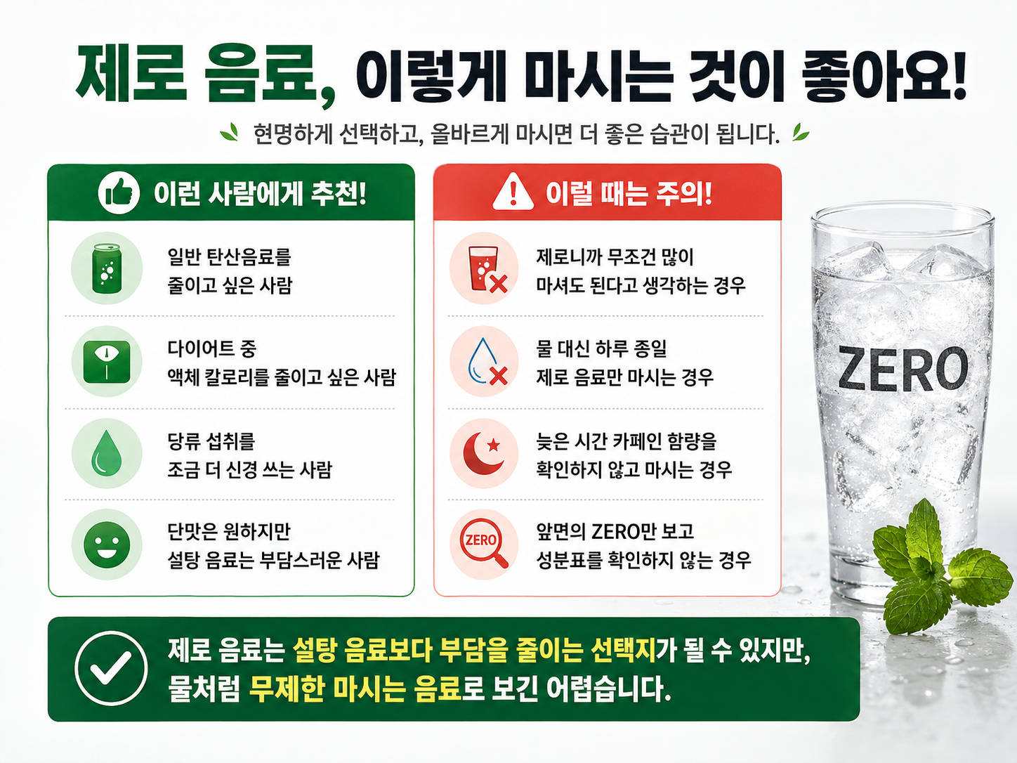 제로 음료 섭취 가이드